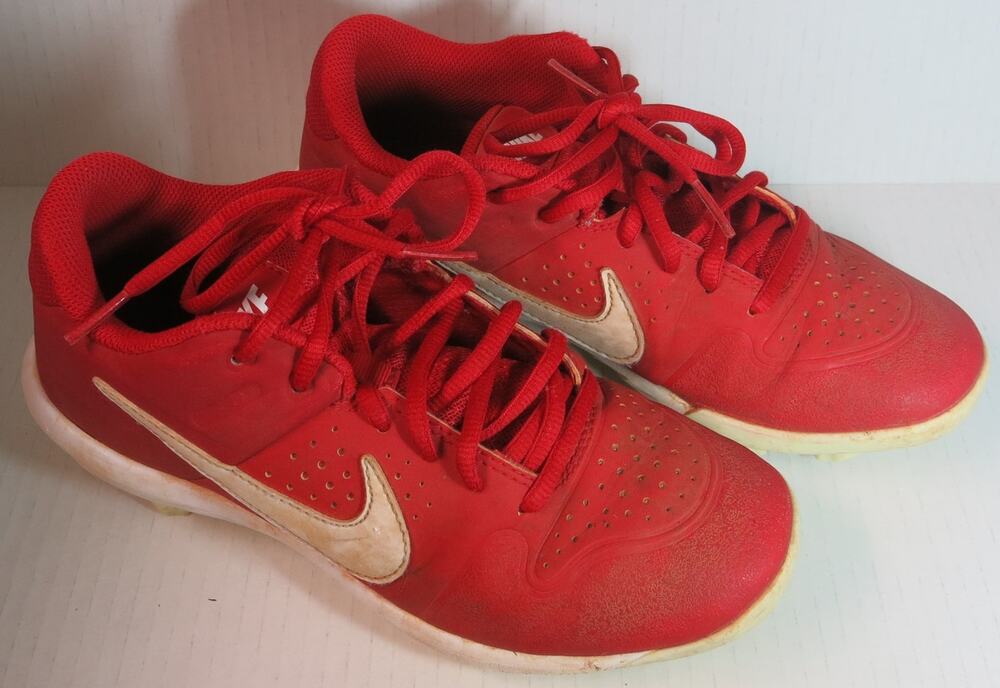 Nike Baseball Softball Cleats Alpha Huarache Size 4 Youth Kids Red Sports Team